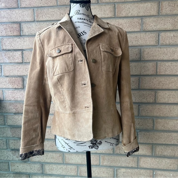 Vintage  Tan suede Utility short jacket - Picture 1 of 10